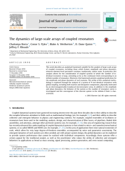 The dynamics of large-scale arrays of coupled resonators Journal of