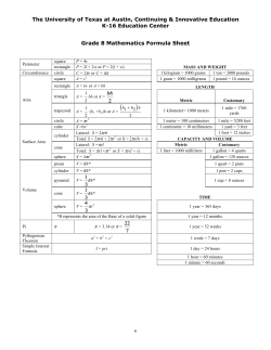 8 math Formula Sheet - The University of Texas at Austin