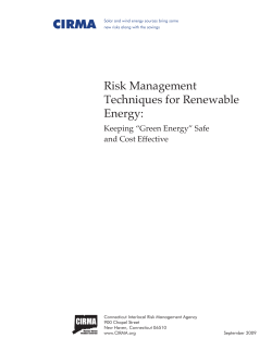Risk Management Techniques for Renewable Energy: