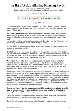 A list of Acid / Alkaline Forming Foods