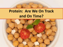 Protein: Are We On Track and On Time?
