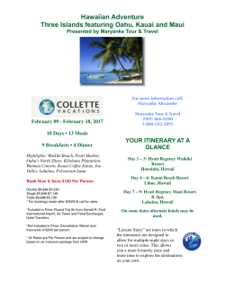 Hawaiian Adventure Three Islands featuring Oahu, Kauai and Maui