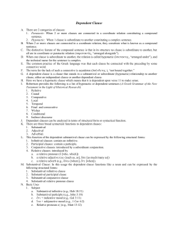 Dependent Clause