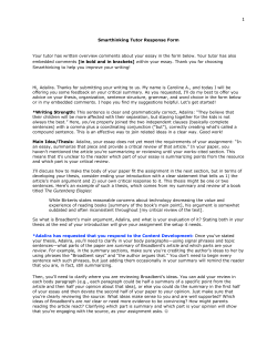 Smarthinking Writing ESL Response Form