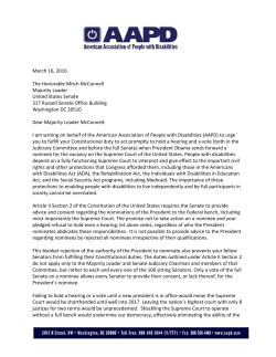 AAPD letter to Senator Mitch McConnell