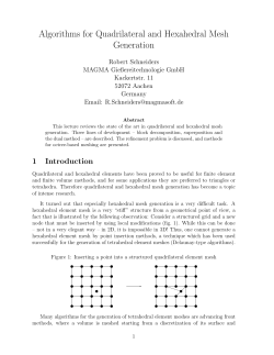 Algorithms for Quadrilateral and Hexahedral Mesh Generation
