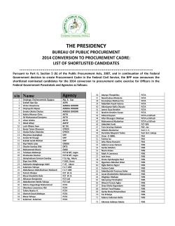 - Bureau of Public Procurement