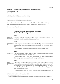 Federal Law on Navigation under the Swiss Flag (Navigation Act)