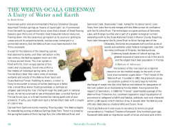 THE WEKIVA-OCALA GREENWAY A Unity of Water
