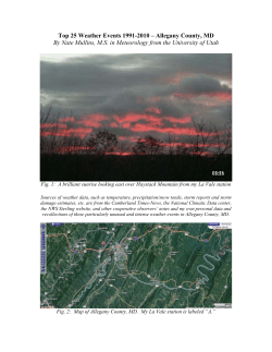 Top 25 Weather Events 1991-2010 &ndash; Allegany County, MD By Nate