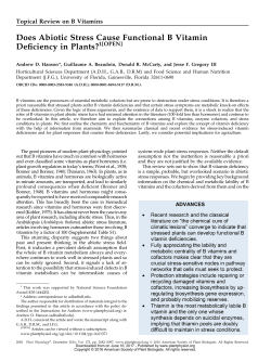 Does Abiotic Stress Cause Functional B Vitamin