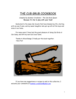 Cub Grub Cookbook - Balboa Oaks District