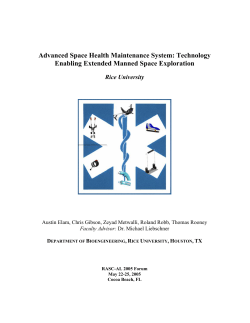 Advanced Space Health Maintenance System: Technology Enabling