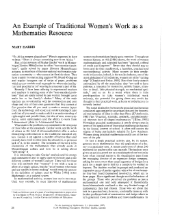 An Example of Traditional Women`s Work as a Mathematics Resource