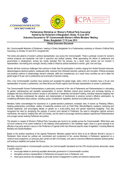 Parliamentary Workshop on `Women`s Political Party Caucusing