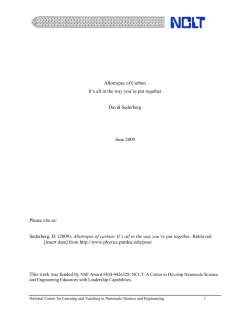 Allotropes of Carbon: It`s all in the way you`re put