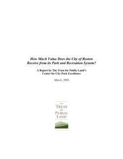 How Much Value Does the City of Boston Receive from its Park and