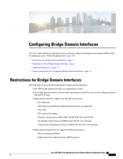 Configuring Bridge Domain Interfaces