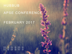 HUBBUB APSE CONFERENCE FEBRUARY 2017