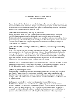 AN INTERVIEW with Tom Rucker