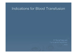 Indications for Blood Transfusion and Audit of GP Transfusion