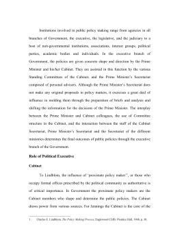 Role of Political Executive