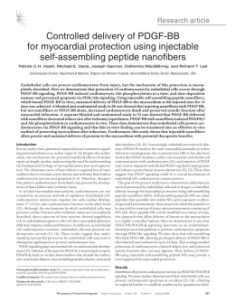 Controlled delivery of PDGF-BB for myocardial protection using
