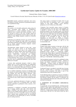 Geothermal Country Update for Ecuador, 2000 - 2005