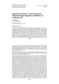Interactive comment on &ldquo;Sea ice dynamics influence halogen