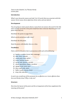 `Snow in the Suburbs` lesson plan