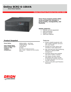 Online SCR2 6-10kVA - Orion Power Systems