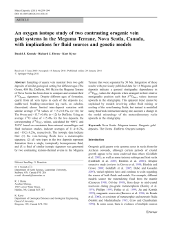 An oxygen isotope study of two contrasting orogenic vein gold