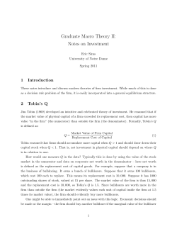 Graduate Macro Theory II: Notes on Investment