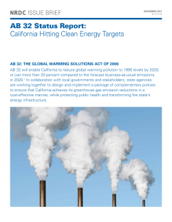 AB 32 Status Report - California Hitting Clean Energy Targets