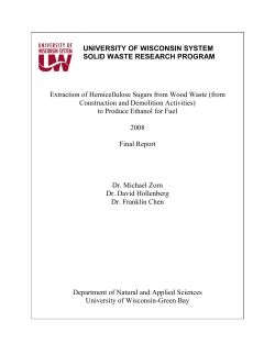 Extraction of Hemicellulose Sugars from Wood Waste