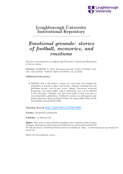 Emotional grounds: stories of football, memories, and emotions