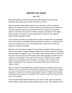 Aircraft Oil Usage guidelines