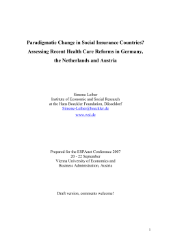 Paradigmatic Change in Social Insurance Countries? Assessing