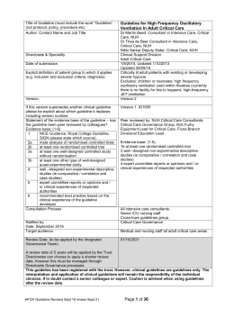 Page 1 of 36 Guideline for High Frequency Oscillatory Ventilation In