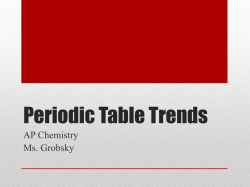 Periodic Table Trends - Waterford Public Schools