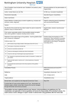 Title of Guideline (must include the word &ldquo;Guideline&rdquo; (not protocol