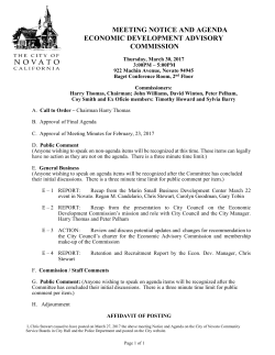 MEETING NOTICE AND AGENDA ECONOMIC DEVELOPMENT