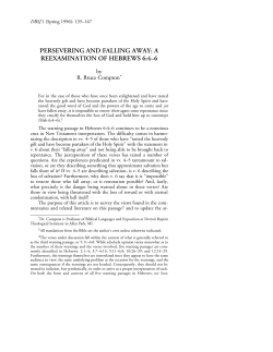Persevering and Falling Away: A Reexamination of