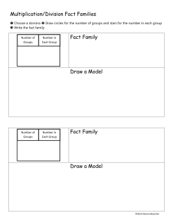 Multiplication/Division Fact Families Fact Family Draw a Model Fact