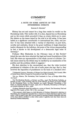 A Note on Some Aspects of the Nuremberg Debate