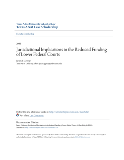Jurisdictional Implications in the Reduced Funding of Lower Federal