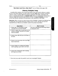 Irony in How Much Land does a Man Need