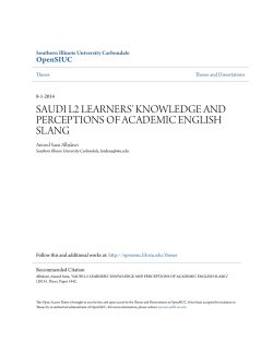 saudi l2 learners` knowledge and perceptions of academic english