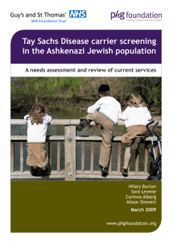 Tay Sachs Disease carrier screening in the