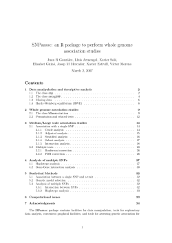 SNPassoc: an R package to perform whole genome association